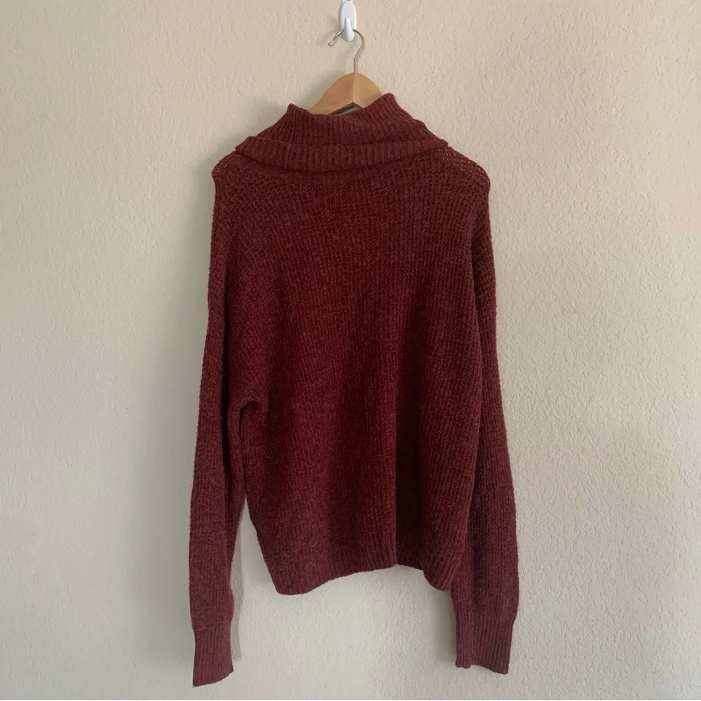 Abound Women's Size XL Thermal Turtleneck Sweater NWT Pullover Burgundy - Flaws